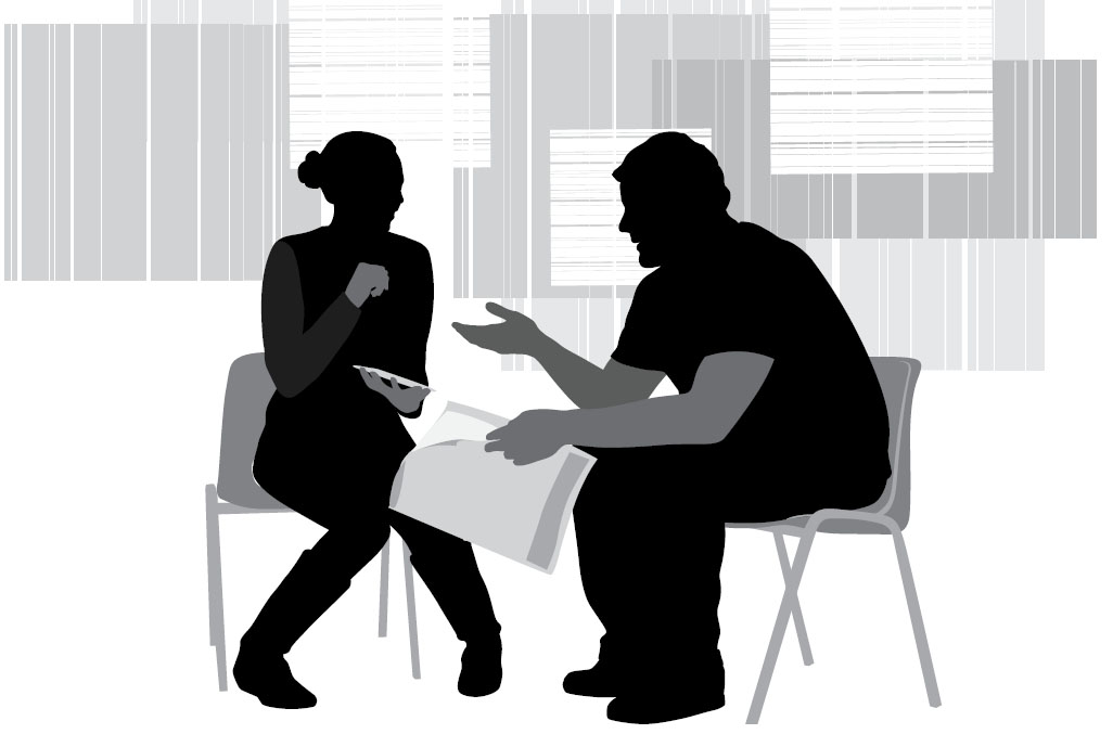 2 people talking silhouette