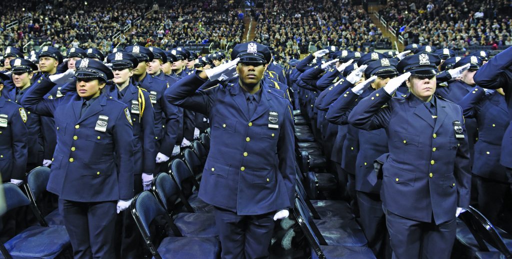 graduation of new officers at Madison Square Garden