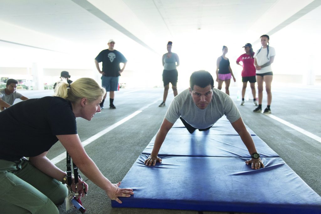 recruit doing push-ups